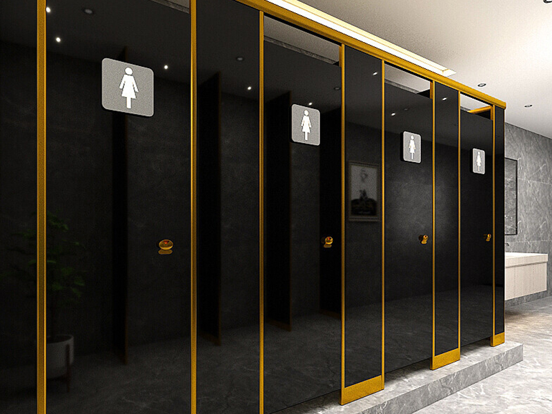 磨砂黑鋁蜂窩板-衛生間隔斷